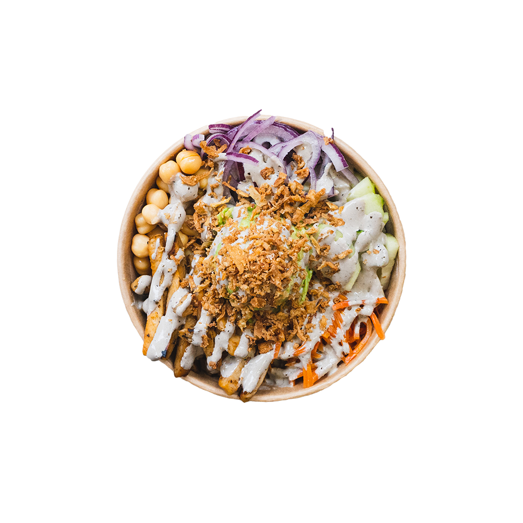 poke de pollo vegetal
